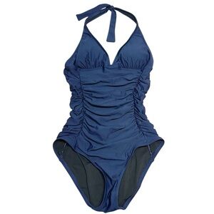 J. Crew Navy One Piece Halter Swimsuit Size 4